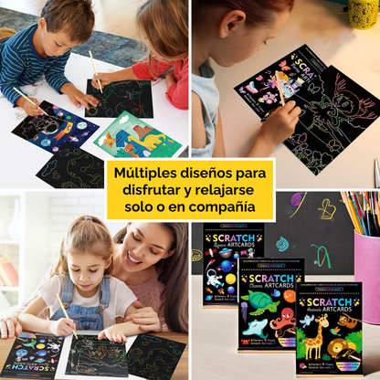 Láminas de Dibujo Infantil para Rascar y Descubrir