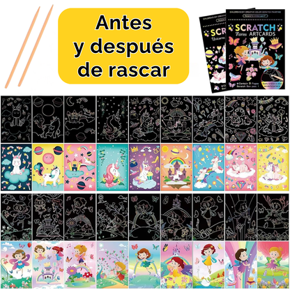Láminas de Dibujo Infantil para Rascar y Descubrir